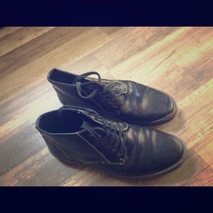 Black Size Nine Faux Leather Scans Sneaker Loafer